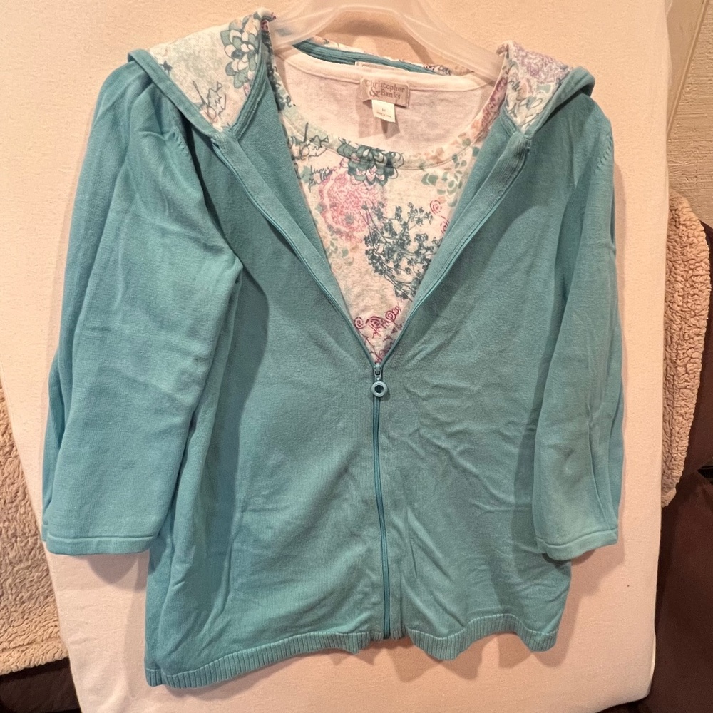 Christopher & banks set of sweater tank with matching hoodie.  Sz medium.